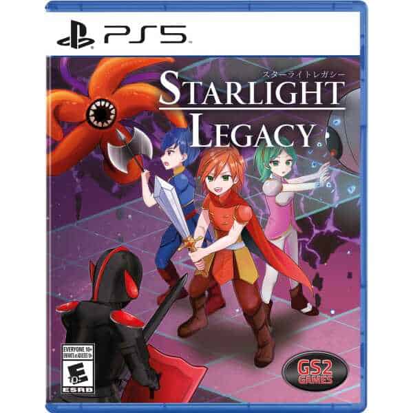 Starlight Legacy PS5 game cover featuring heroes and alien enemies.