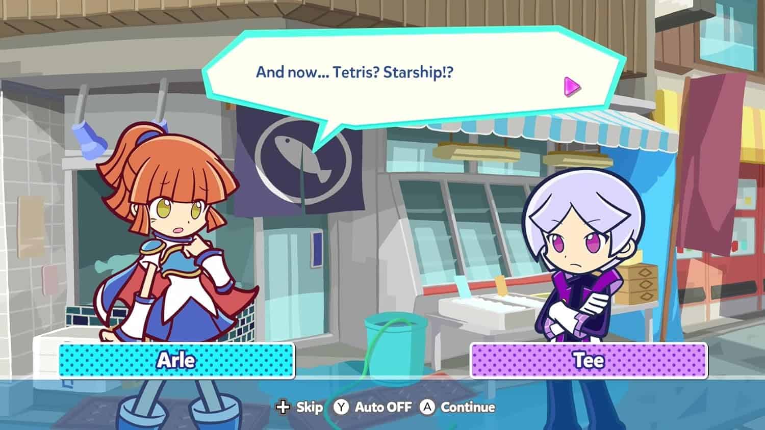 Colorful characters from Puyo Puyo Tetris 2S game in a vibrant scene.