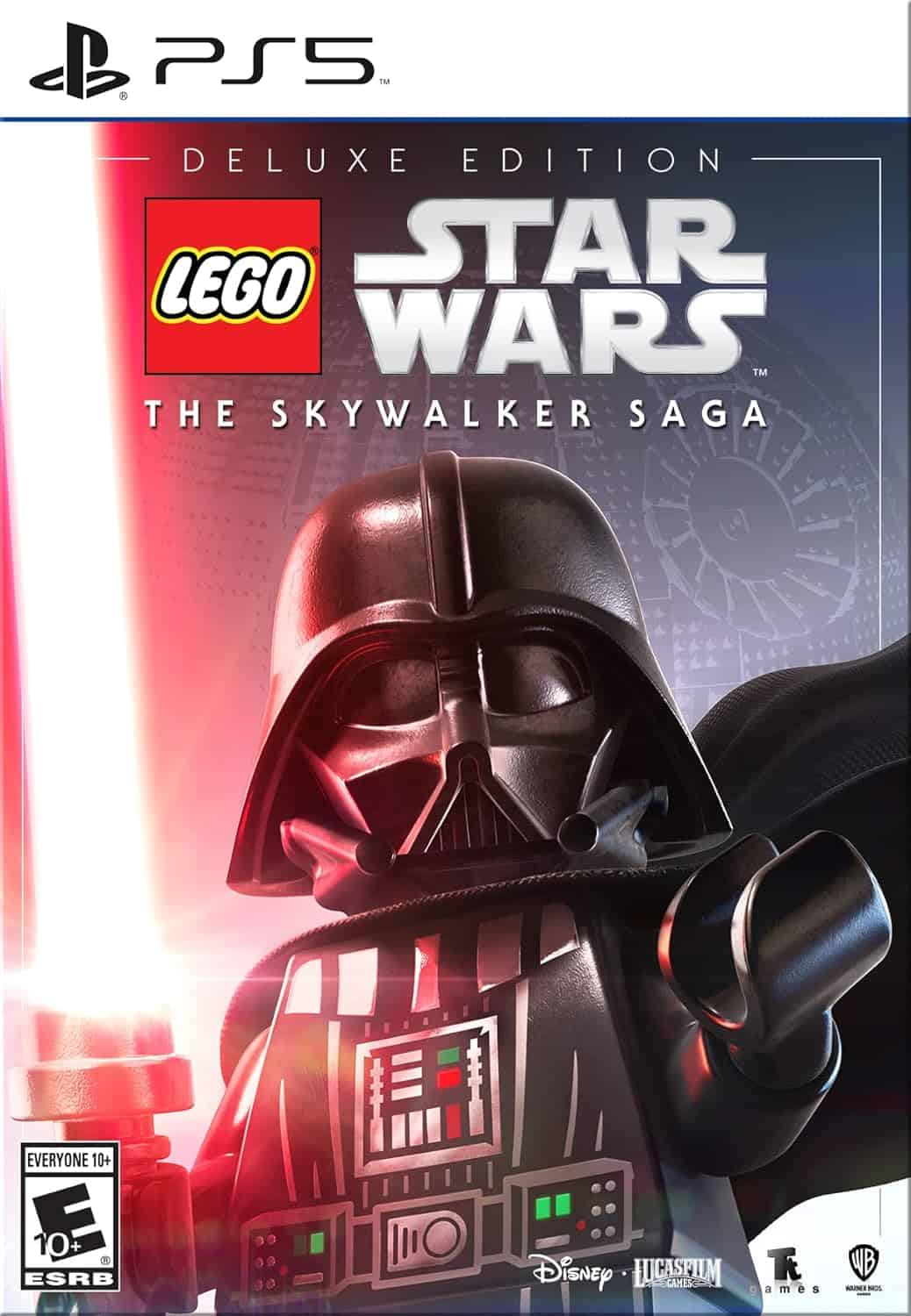 LEGO Star Wars: The Skywalker Saga PS5 game cover featuring Darth Vader and LEGO characters.