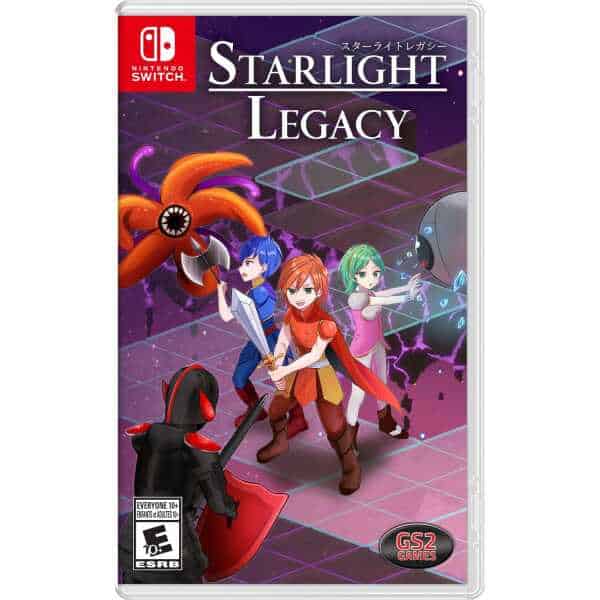 Gameware's Starlight Legacy Nintendo Switch game cover with characters in a sci-fi setting.
