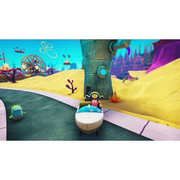 Vibrant virtual world scene with whimsical landscape and playful characters from Gameware.