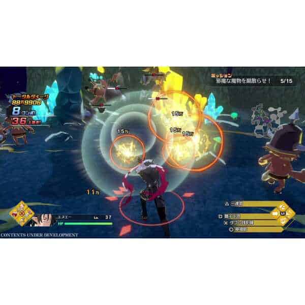 Dynamic gameplay scene from Gameware's latest adventure game, showcasing combat with colorful charac.