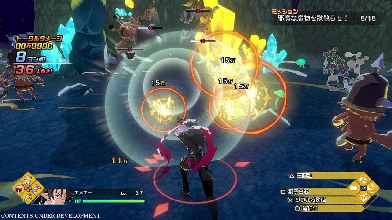 Dynamic gameplay scene from Gameware's latest adventure game, showcasing combat with colorful charac.