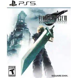 Final Fantasy VII Remake Intergrade PS5 game cover with character holding a large sword.