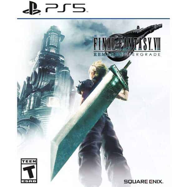 Final Fantasy VII Remake Intergrade PS5 game cover with character holding a large sword.