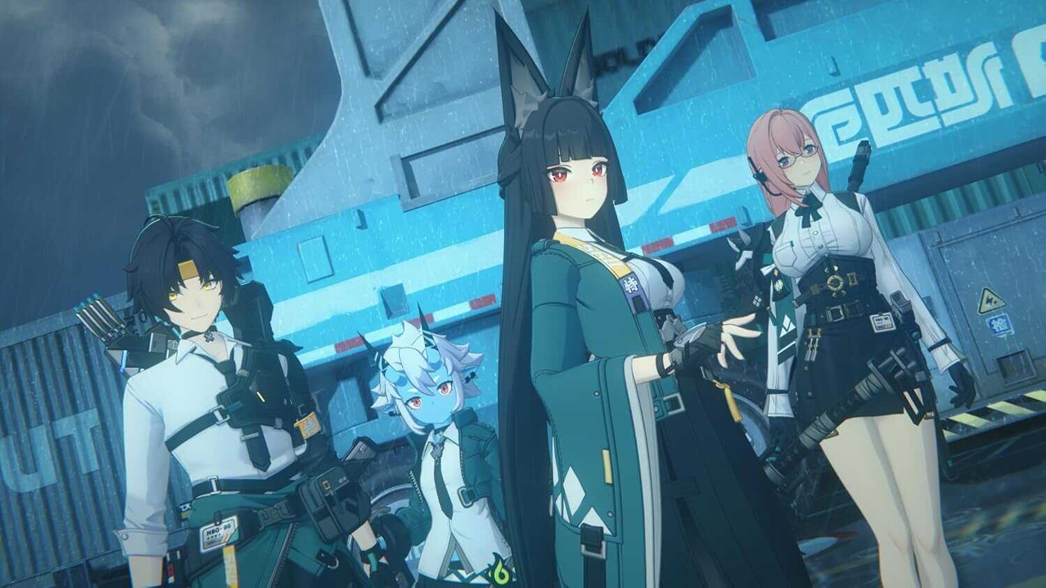 Anime characters from Zenless Zone Zero Collector's Edition game.