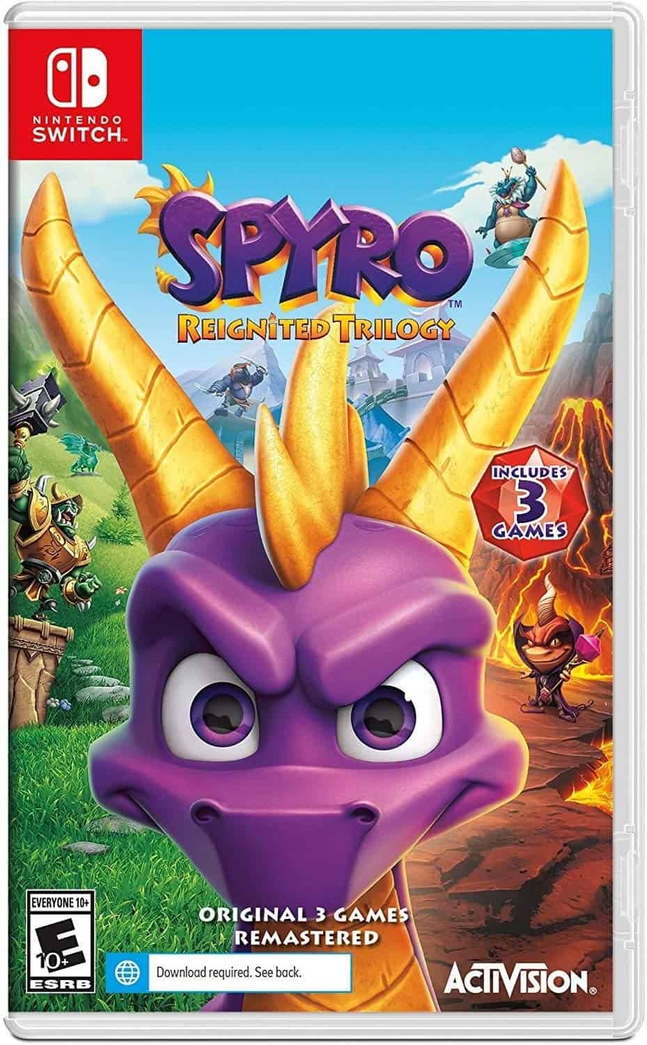 Spyro Reignited Trilogy cover featuring the iconic purple dragon in a vibrant fantasy setting.