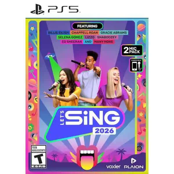 Karaoke game for PS5 featuring popular artists and multiplayer options.