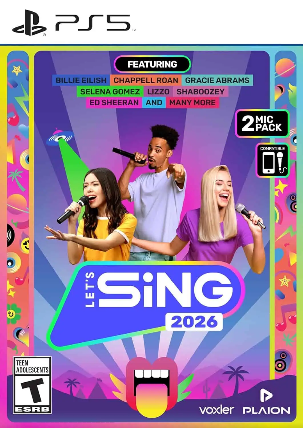 Karaoke game for PS5 featuring popular artists and multiplayer options.