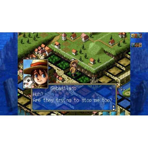 Gameplay screenshot from Culdcept The First Saturn Tribute showing a character and dialogue.