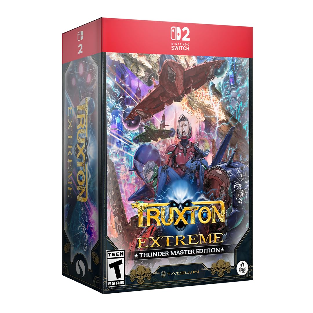 High-quality image of the Truxton Extreme Nintendo Switch game box art showcasing sci-fi and action.