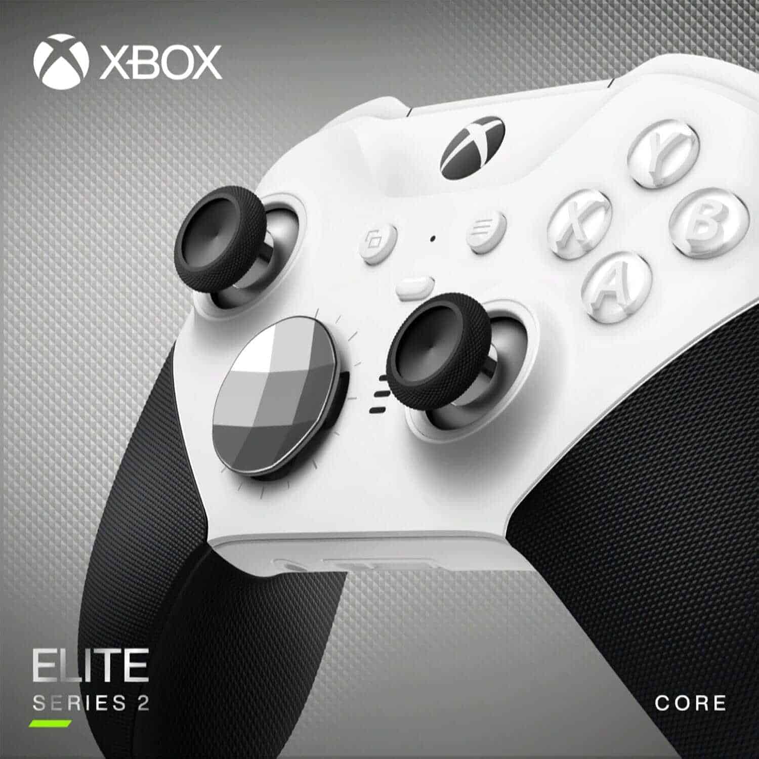 White Xbox Elite Series 2 Core Wireless Controller for Xbox Series X.