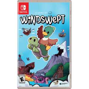 Windswept game cover featuring flying characters and fantasy landscape.