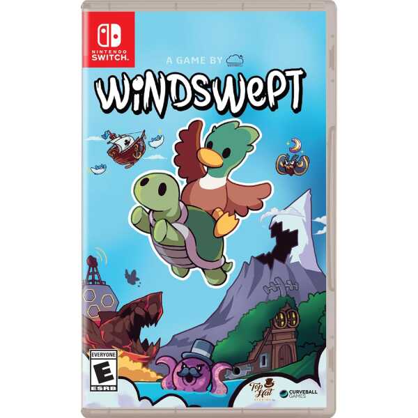 Windswept game cover featuring flying characters and fantasy landscape.