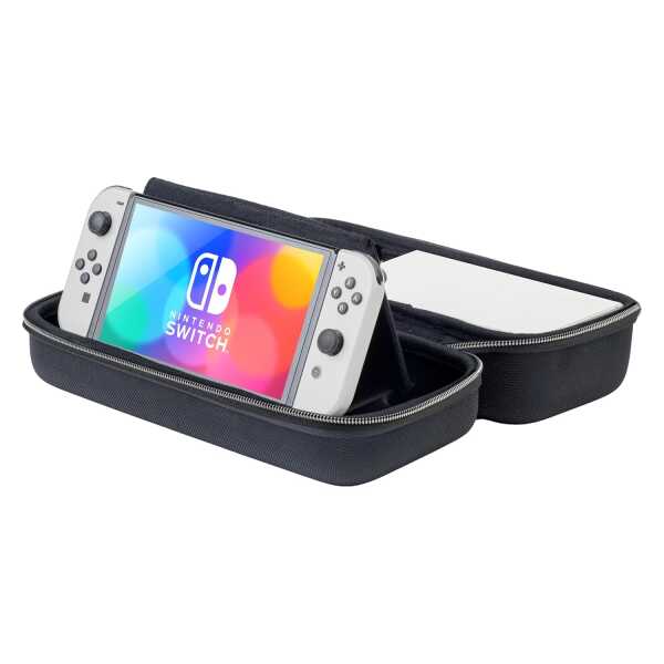 Nintendo Switch portable carrying case with console inside.
