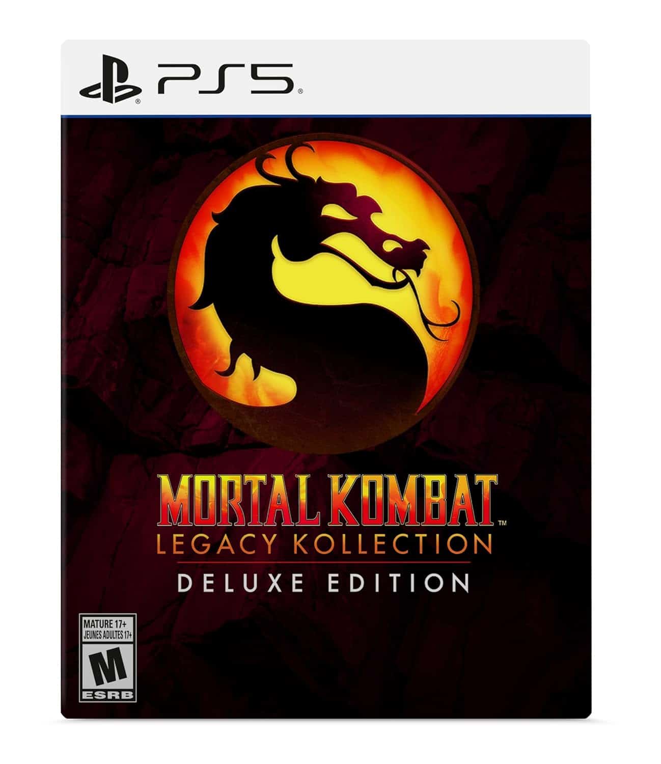 Mortal Kombat Legacy Kollection Deluxe Edition for PS5 with dragon logo.