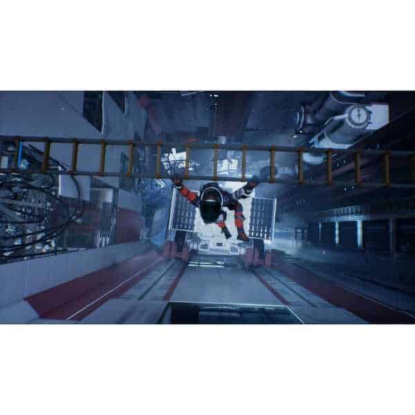 Astronaut in space suit preparing for space mission in advanced training facility at Gameware. Cutti.