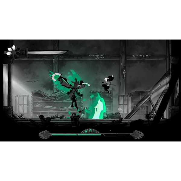 Dynamic scene from Gameware showing characters fighting in a dark industrial setting.