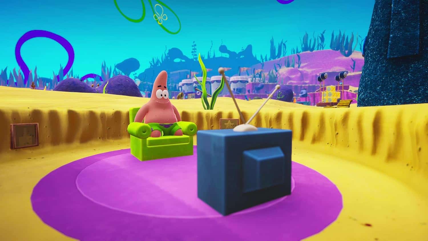 Colorful underwater scene from Gameware with animated characters and vibrant coral reef background.