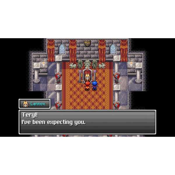 In-game scene from Starlight Legacy showing characters in a castle throne room.