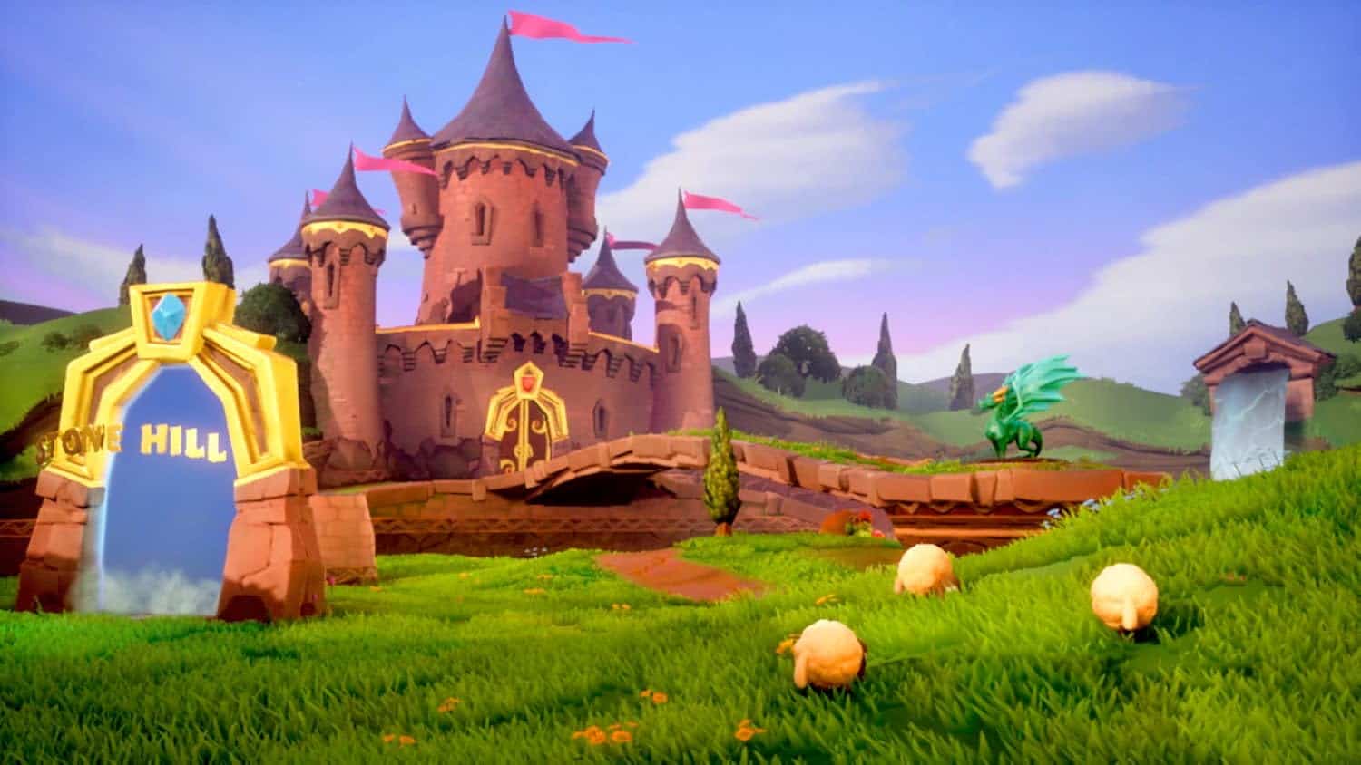 Iconic Dragon Realm from Spyro Reignited Trilogy game scene.