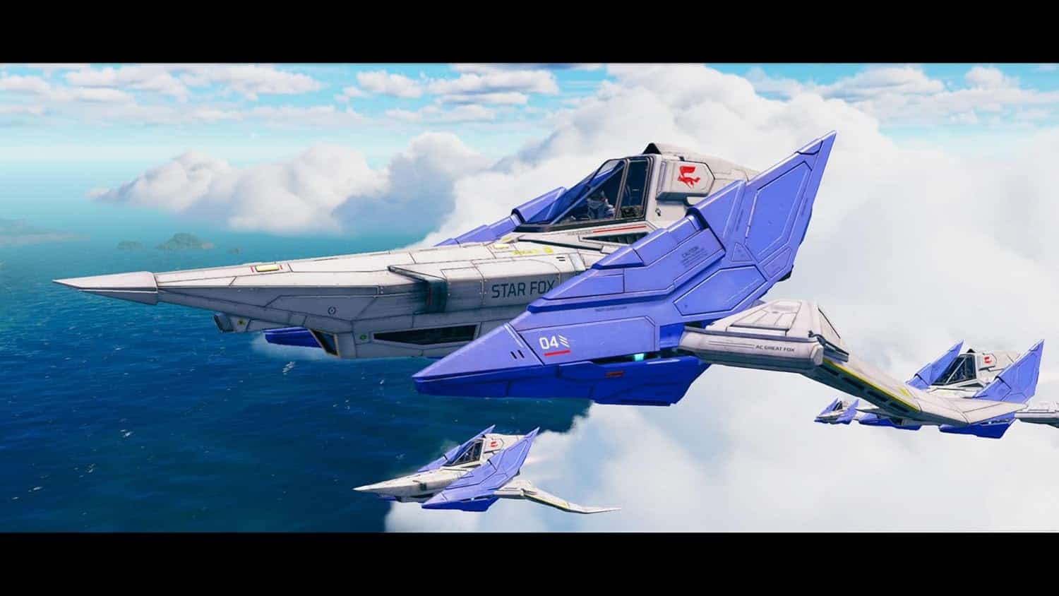 Futuristic fighter jets flying over the ocean, showcasing advanced military aircraft design and tech.
