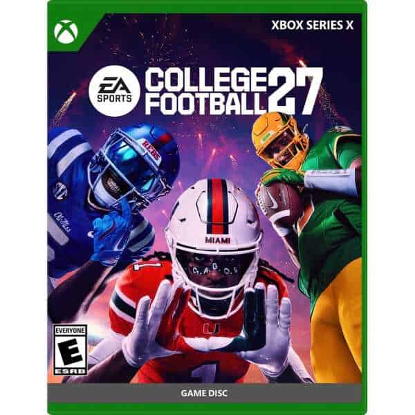 EA SPORTS College Football 27 Xbox Series X game cover with players in action.