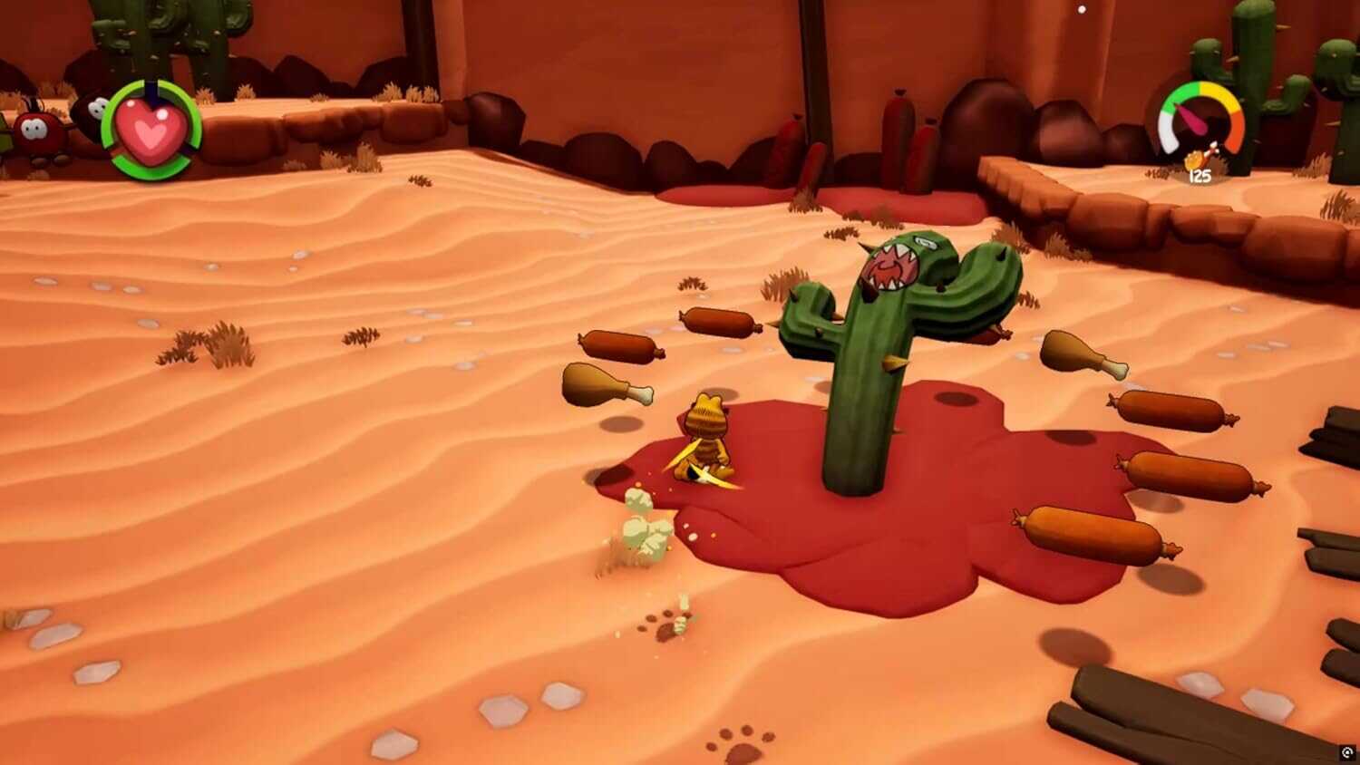 Garfield game scene with cactus and desert environment from Gameware.