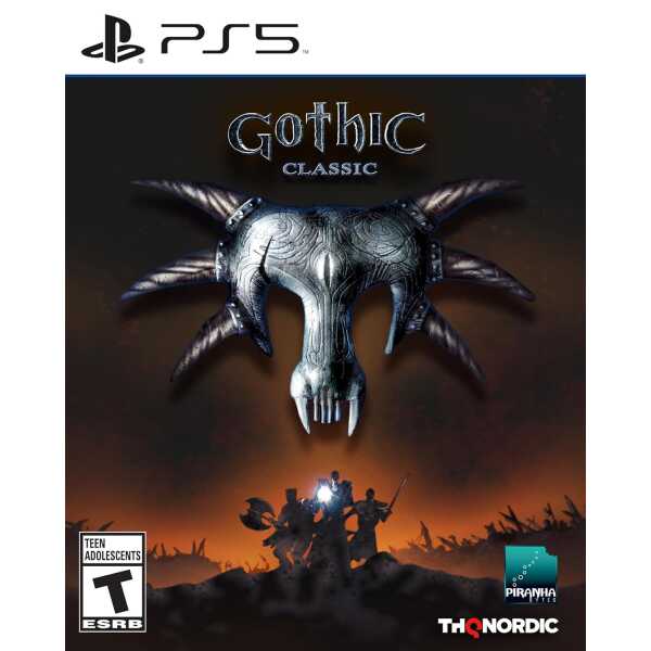 Gothic Classic PS5 game cover featuring a skull with horns and warriors in the background.