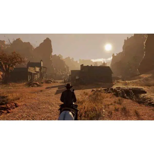 Wild West Legacy Ultimate Edition game scene with cowboy in a desert town.