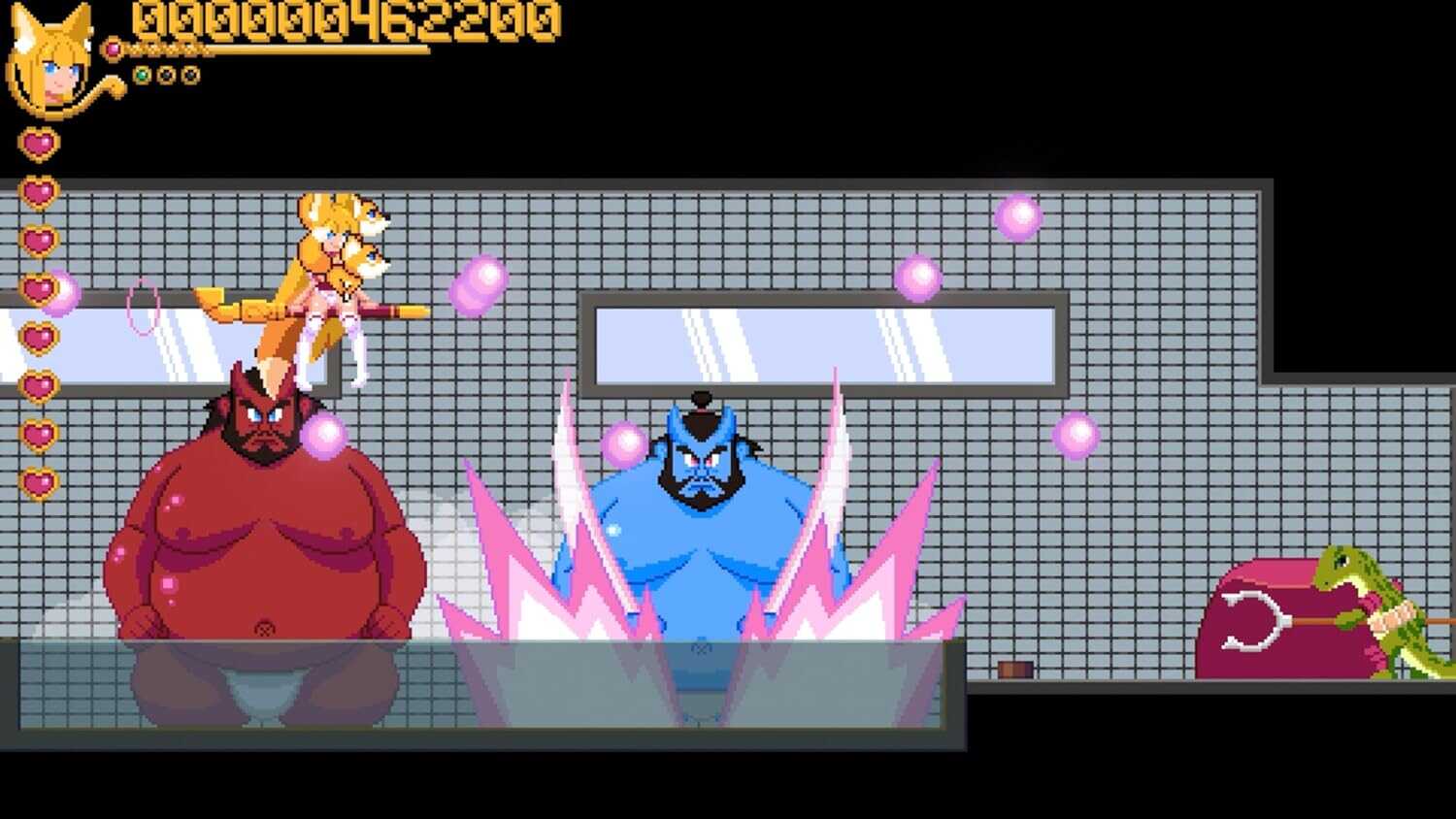 Pixel art scene from Twilight Parade with monsters and characters.