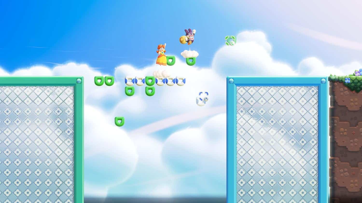 Mario and friends jumping in Super Mario Bros. Wonder on Nintendo Switch.