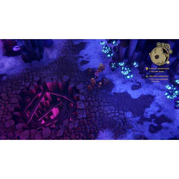 Enchanting fantasy landscape with glowing plants and mystical terrain.