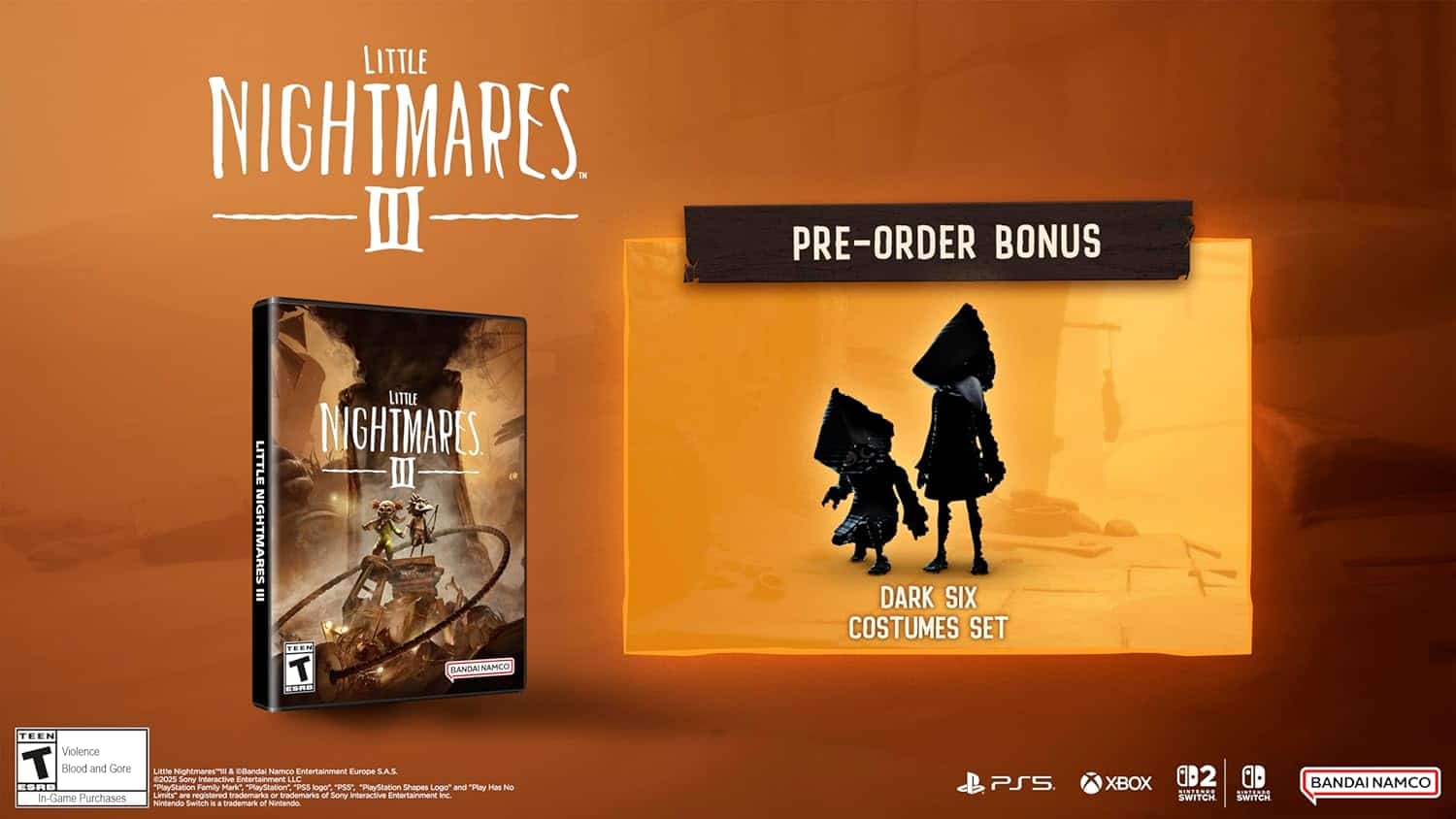 Dark Six costumes set for Little Nightmares III.