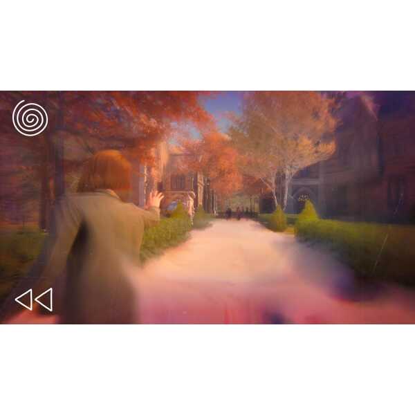Scene from Life is Strange: Reunion game showing a character in a park setting.