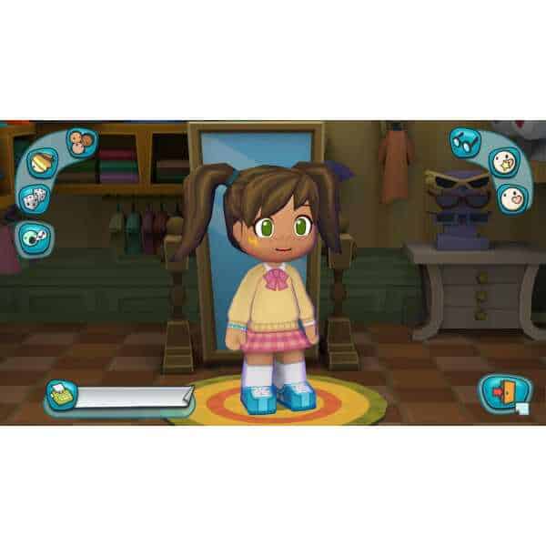 MySims Cozy Bundle character customization screen showcasing outfit options.