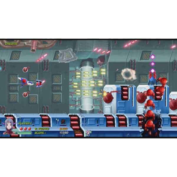 Classic sci-fi shooter gameplay with colorful space battles.