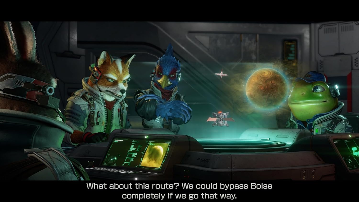 Space adventure featuring anthropomorphic animals and aliens in a spaceship cockpit, exploring plane.