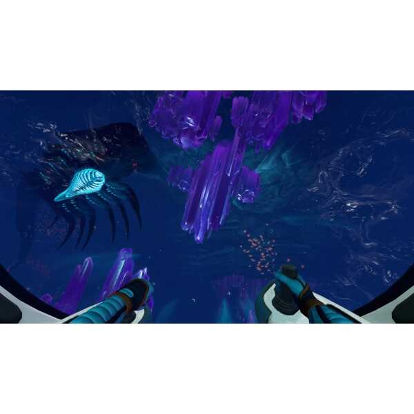 Immersive underwater scene with vibrant crystals and aquatic creatures for gaming experience.