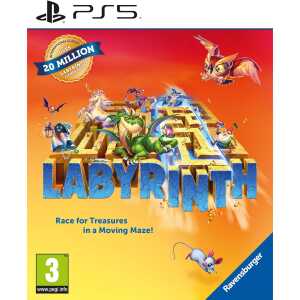 Brightly colored game cover featuring characters from the Labyrinth video game for PS5, emphasizing.