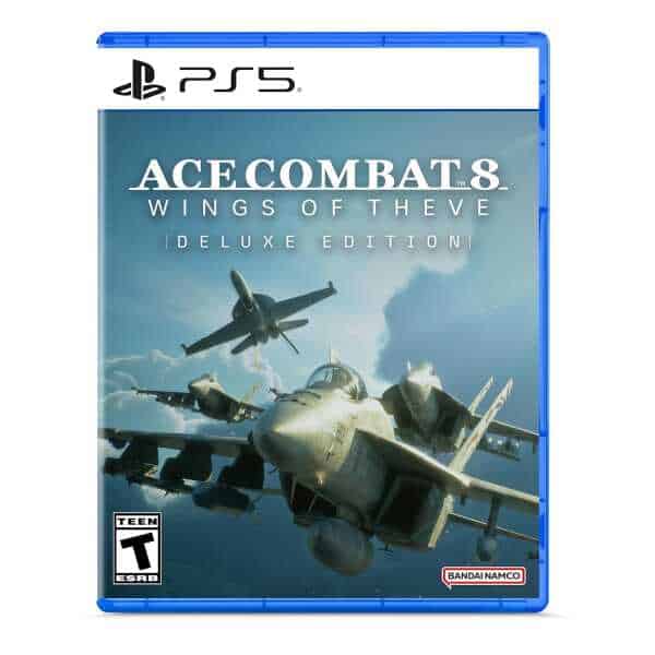 PS5 game cover for Ace Combat 8 Wings of Theve Deluxe Edition with fighter jets.