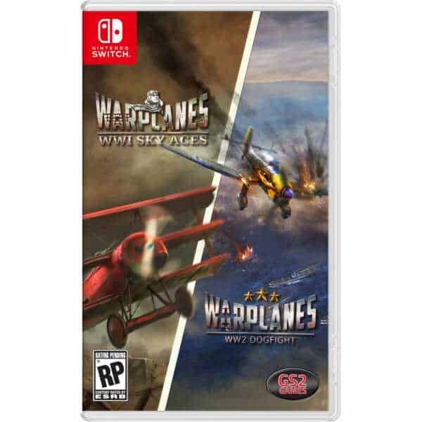Warplanes WWI & WWII Sky Aces aerial combat scene with fighter planes in battle.
