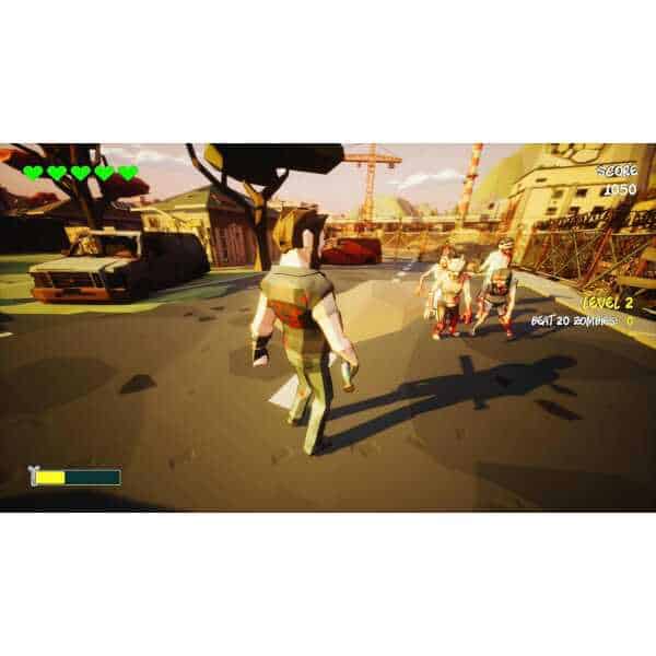 Player character fighting zombies in Drunken Fist 2: Zombie Hangover game.