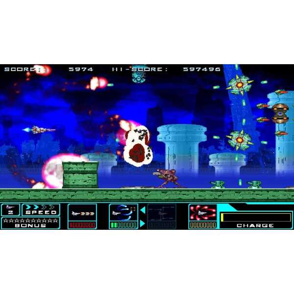 Arcade-style space shooter with vibrant visuals and intense enemy battles.