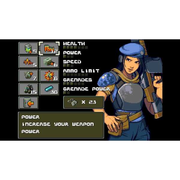 Female soldier holding a rifle in a tactical shooter game interface.