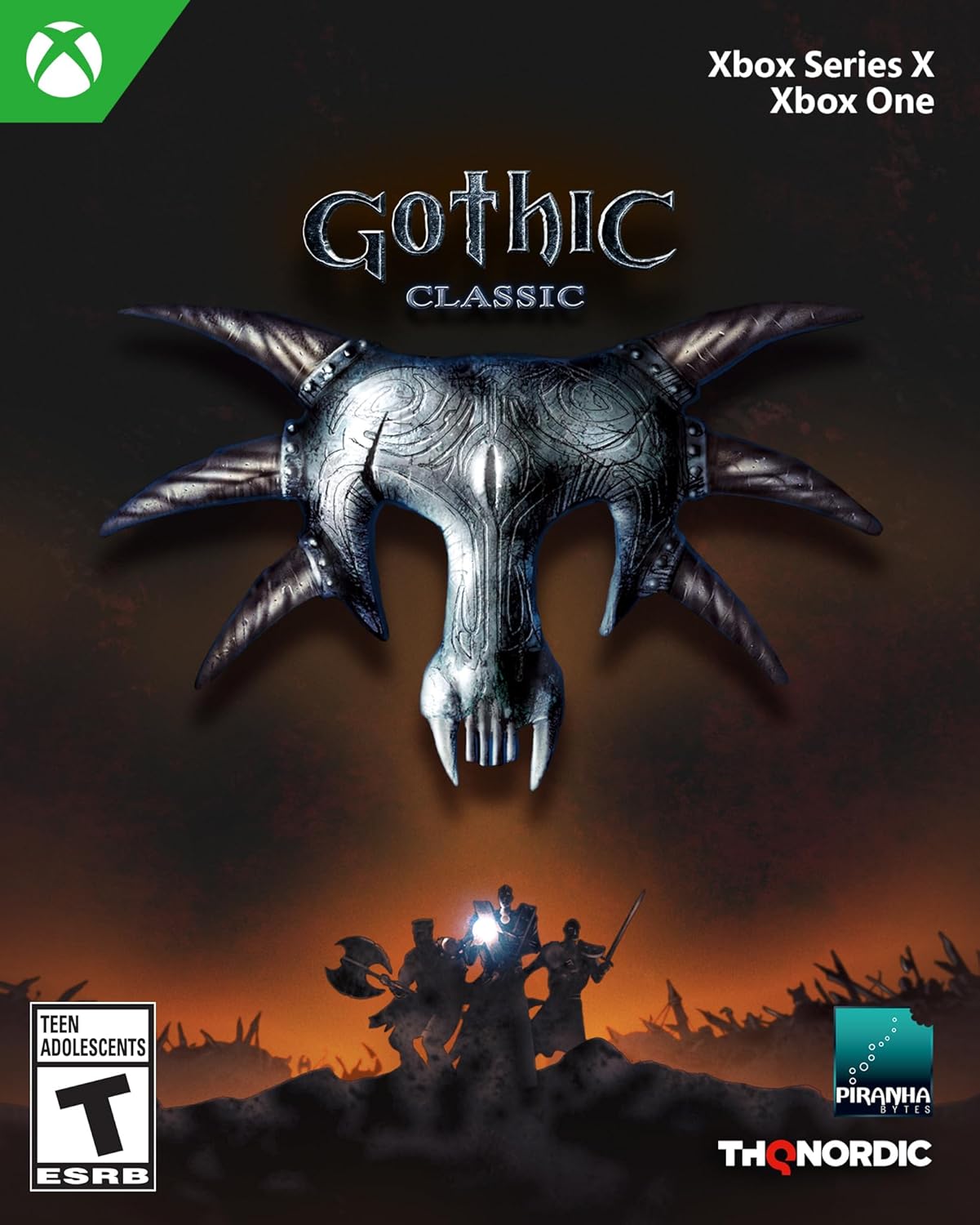 Gothic Classic game cover featuring a metallic skull with horns and dark background.