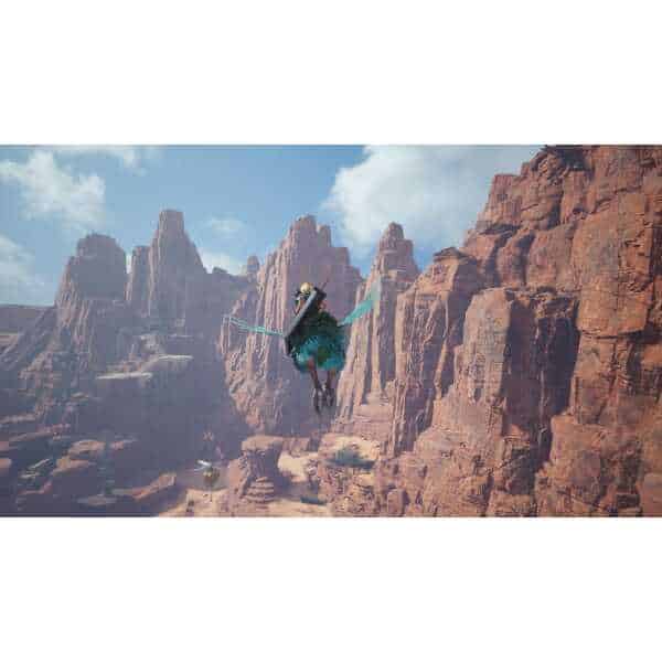 Dragon flying over canyon in Final Fantasy VII Rebirth game.