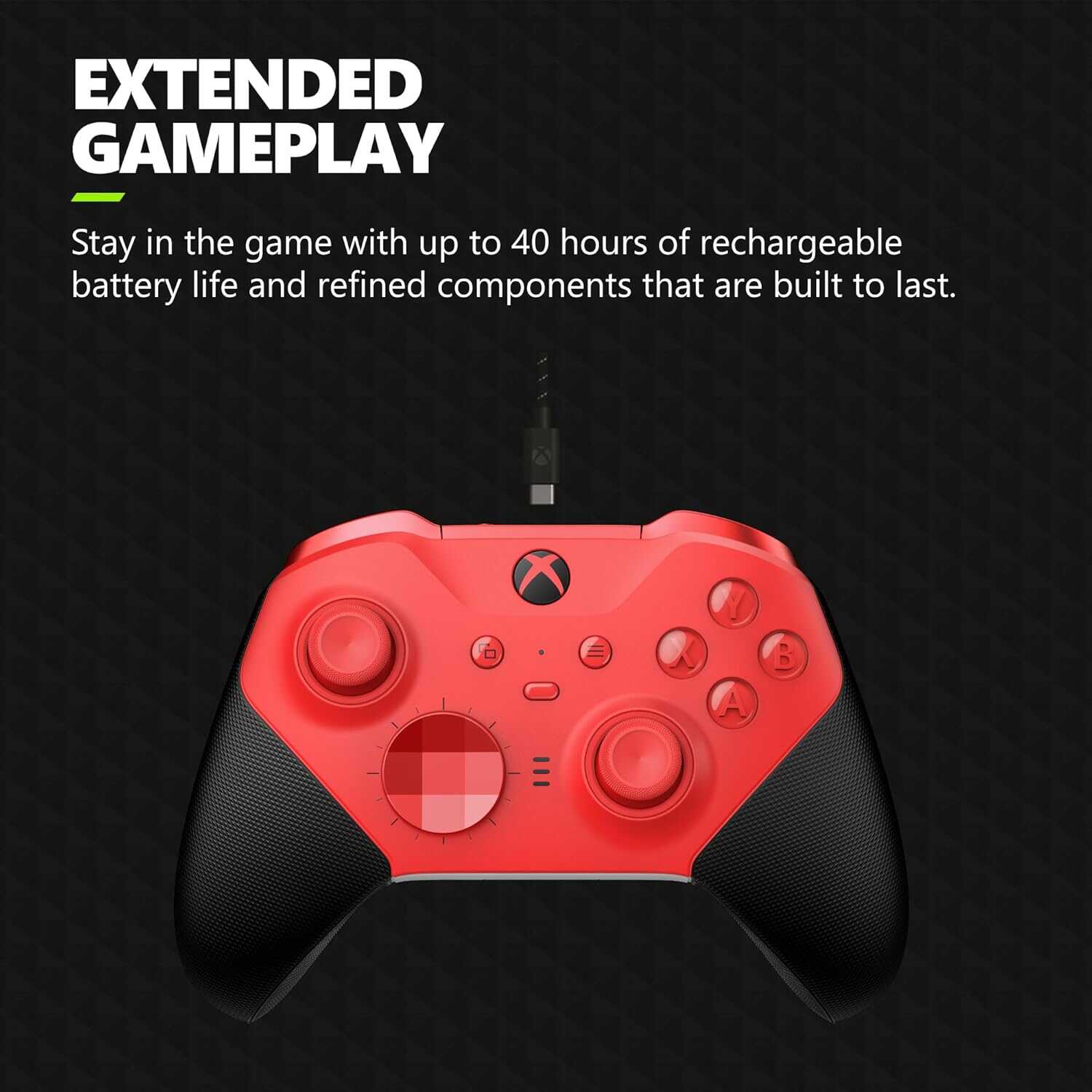 Red Xbox Series X Elite Series 2 Core Wireless Controller for gaming.