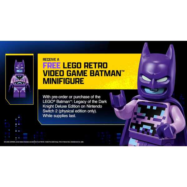 LEGO Batman retro video game minifigure for LEGO Batman: Legacy of the Dark Knight.