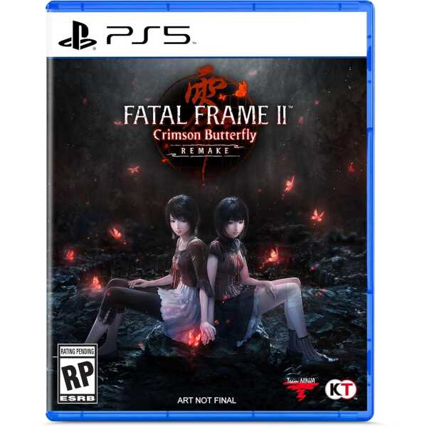 PS5 Fatal Frame II Crimson Butterfly game cover with two girls in a dark, eerie setting.